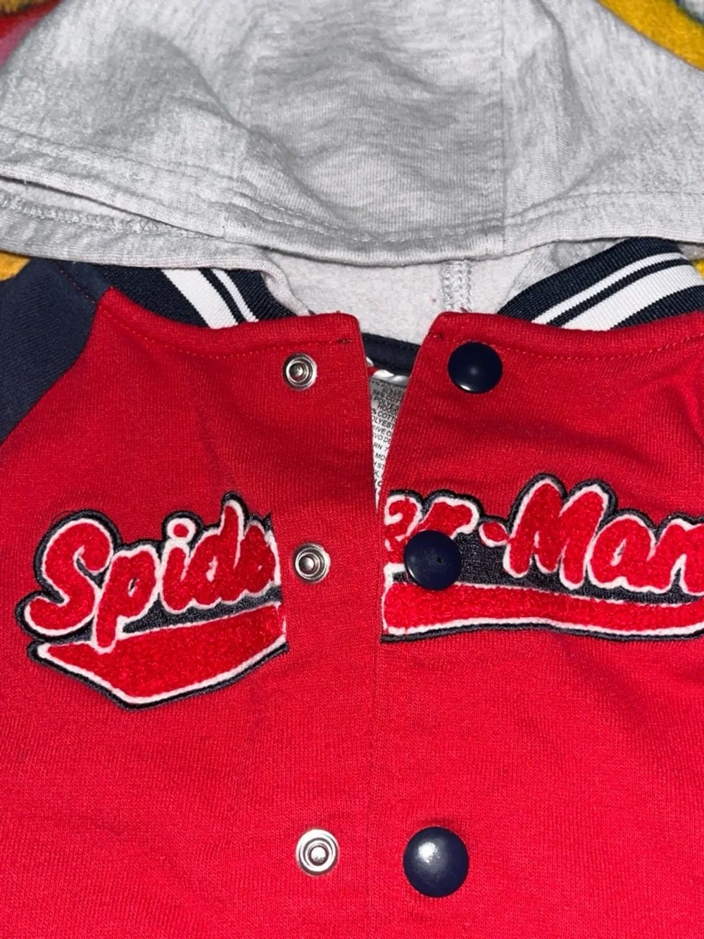 Spider-Man Red & Navy Hooded Varsity Jacket